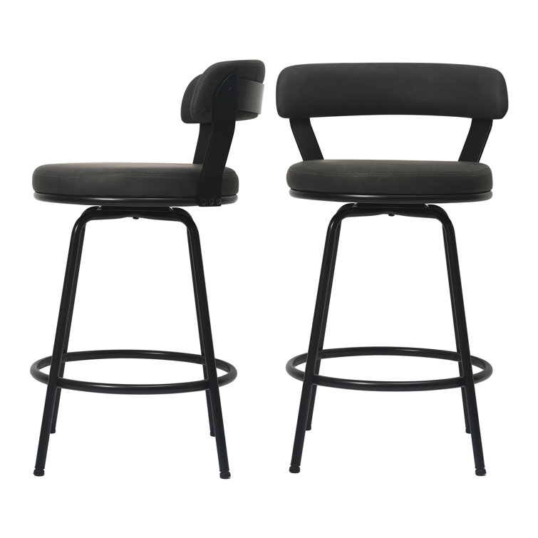 Black low deals back counter stools